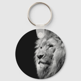Porte-clés Portrait de Lion noir blanc - Photographie d'anima