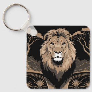 Porte-clés Portrait de lion vintage