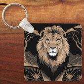 Porte-clés Portrait de lion vintage (Recto)