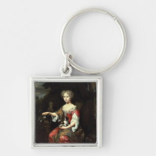 Porte-clés Portrait de Madame tenant son animal familier