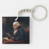 Porte-clés Portrait de pouce, Benjamin Franklin Père fondateu (Dos)