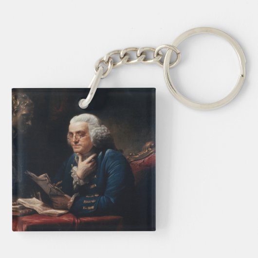 Porte-clés Portrait de pouce, Benjamin Franklin Père fondateu (Dos)
