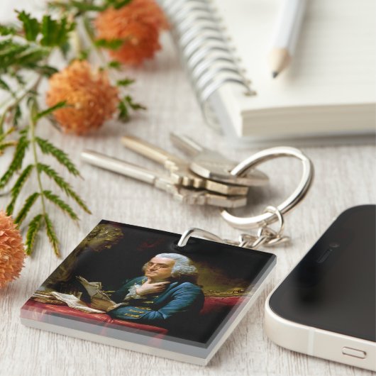 Porte-clés Portrait de pouce, Benjamin Franklin Père fondateu (Devant Droit)