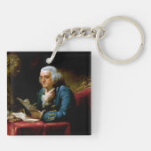 Porte-clés Portrait de pouce, Benjamin Franklin Père fondateu (Dos)