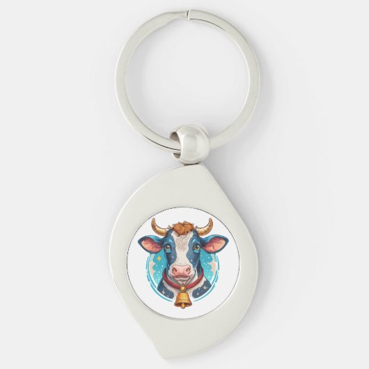 Porte-clés Portrait de tête de vache (Devant)
