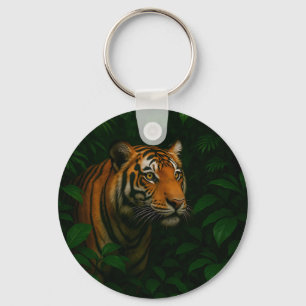 Porte-clés Portrait de tigre du Bengale majestueux dans la ju