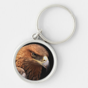 Porte-clés Portrait d'Eagle d'isolement sur le noir