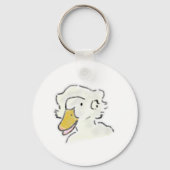 Porte-clés Portrait d'oie blanche dessin à bec jaune (Recto)