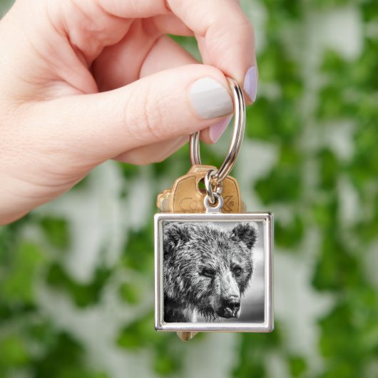 Porte-clés Portrait d'ours grizzli (main)