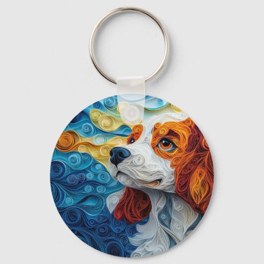 Porte-clés Portrait du chien Charles King Cavalier (Recto)