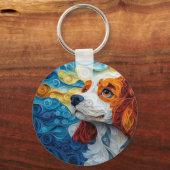 Porte-clés Portrait du chien Charles King Cavalier (Recto)