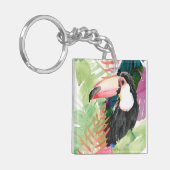 Porte-clés Portrait du Toucan avec Feuilles tropicaux (Devant gauche)