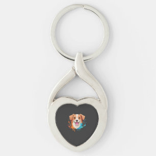 Porte-clés Portrait d'un chien mignon avec des couleurs fluid
