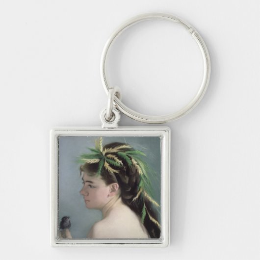 Porte-clés Portrait d'une fille tenant un moineau (Devant)