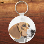 Porte-clés Portrait d'une tête de Beagle (Verso)