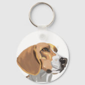Porte-clés Portrait d'une tête de Beagle (Verso)