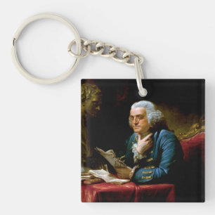 Porte-clés Portrait en miniature, Benjamin Franklin Père fond