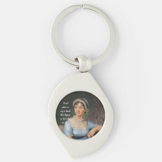Porte-clés Portrait et citation de Jane Austen (Devant)