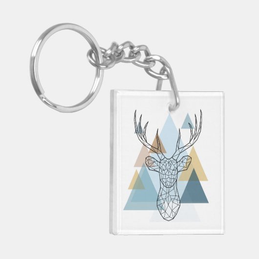 Porte-clés Portrait géométrique de cerfs communs (Devant gauche)