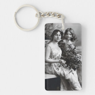 Porte-clés Portrait intemporel de mère et fille