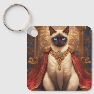 Porte-clés Portrait Majestueux de Chat Royal Siamois