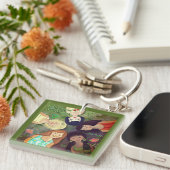 Porte-clés Portrait multiethnique de la Journée international (Devant Droit)