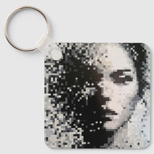 Porte-clés Portrait noir et blanc flou (Recto)