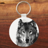 Porte-clés Portrait noir et blanc Wolf (Recto)