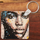 Porte-clés Portrait pixelisé avec une expression féroce (Verso)