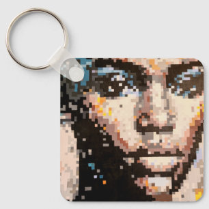 Porte-clés Portrait pixelisé puissant