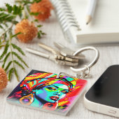 Porte-clés Portrait Pop Art (Devant Droit)