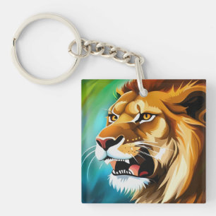 Porte-clés Portrait Posé côté Lion rugissant-57566