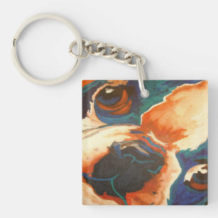Porte-clés Portrait pour animaux de compagnie français Bulldo