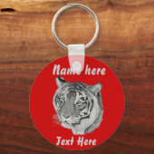 Porte-clés portrait réaliste grand chat photo de tiger (Recto)