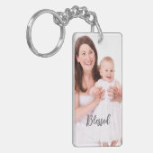 Porte-clés Portrait vertical personnalisé avec photo personne (Devant gauche)