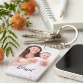 Porte-clés Portrait vertical personnalisé avec photo personne (Devant droit)