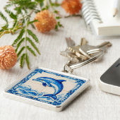 Porte-clés Portugal Azulejo Dolphin Ceramic Tile Style Keycha (Côté)