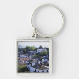 Porte-clés Portugal, Obidos. Vue surélevée de maisons blanchi