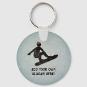 Porte-clés Pose d'action Snowboarder - look grunge - votre te (Recto)