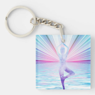 Porte-clés Pose de yoga pastel Zen & Méditation