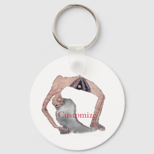 Porte-clés Pose vintage de Yoga Backbend Thunder_Cove