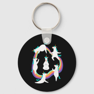 Porte-clés Poses de salutation au soleil de yoga licorne arc-