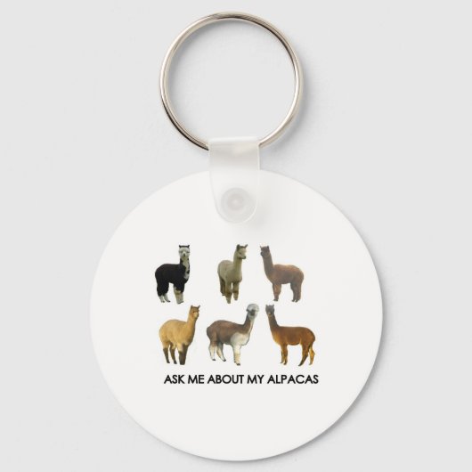 Porte-clés Posez-moi des questions sur mes alpacas (Recto)
