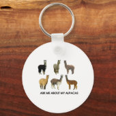 Porte-clés Posez-moi des questions sur mes alpacas (Recto)