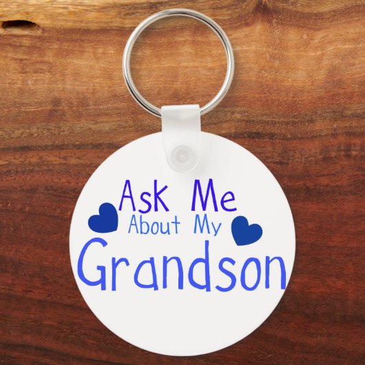 Porte-clés Posez-moi des questions sur mon petit-fils ! (Verso)