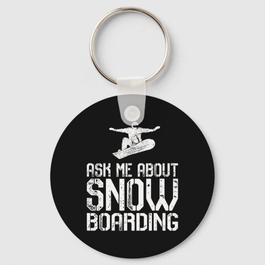 Porte-clés Posez-moi la question de Snowboard Funky Snowboard (Recto)