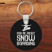 Porte-clés Posez-moi la question de Snowboard Funky Snowboard (Recto)