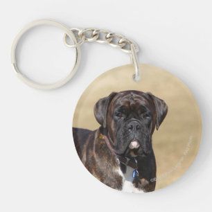 Porte-clés Position Brindle de chien de boxeur