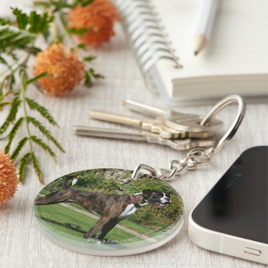 Porte-clés Position Brindle d'exposition canine de boxeur (Devant droit)