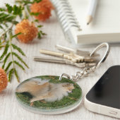 Porte-clés Position de Pomeranian (Devant droit)